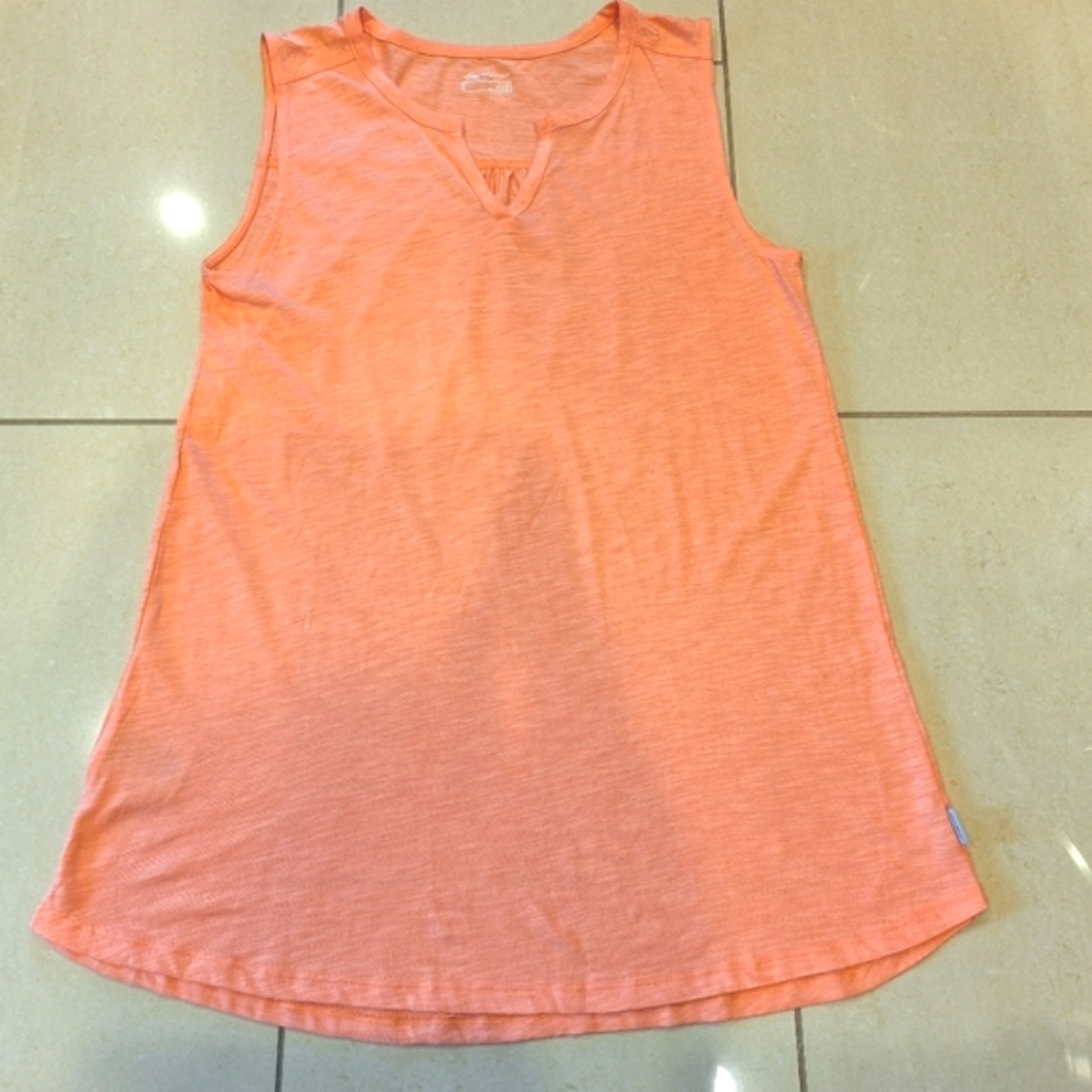 Eddie Bauer sleeveless V-neck orange top - size small